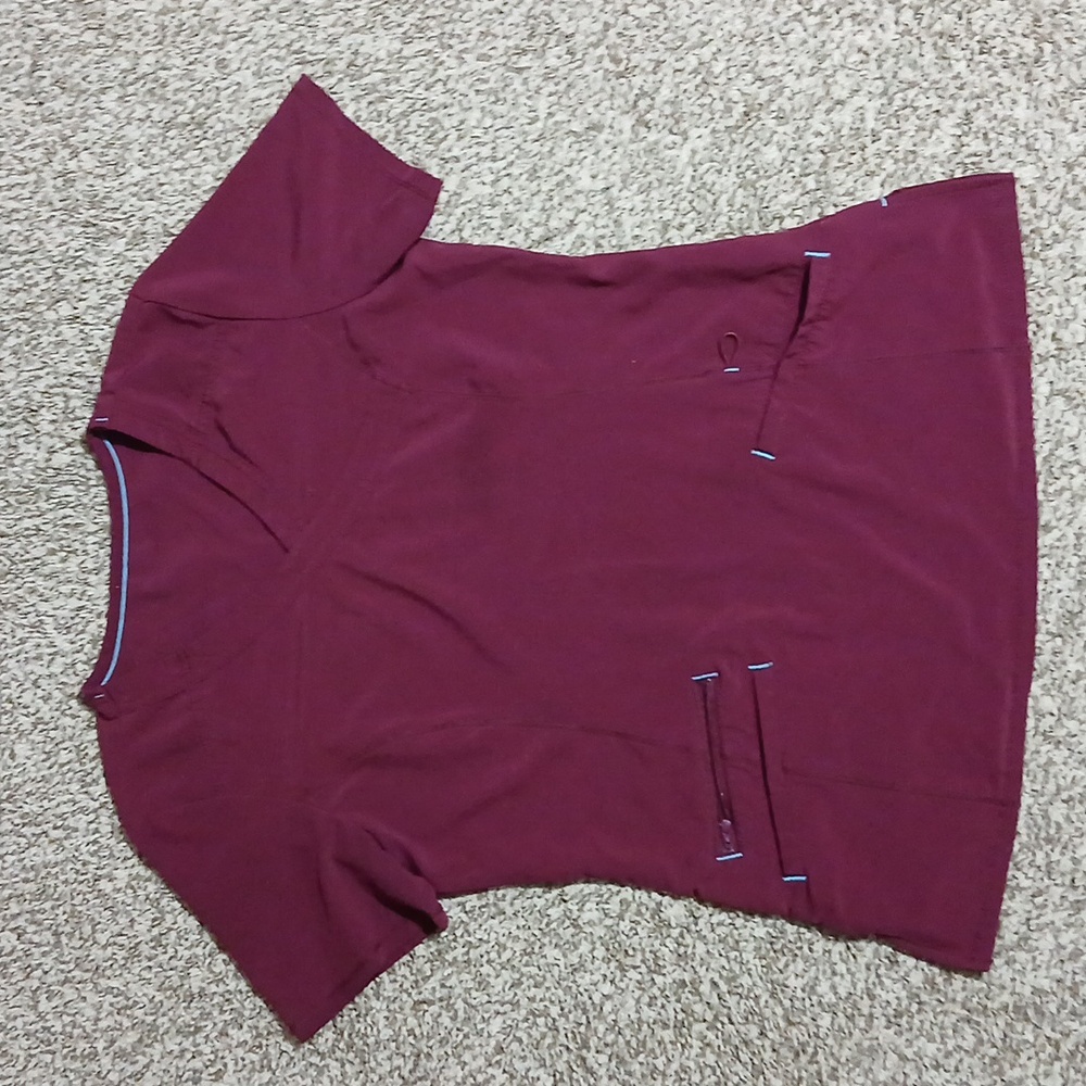 Women's Burgundy Scrubstar Nursing Set - Picture 2 of 15